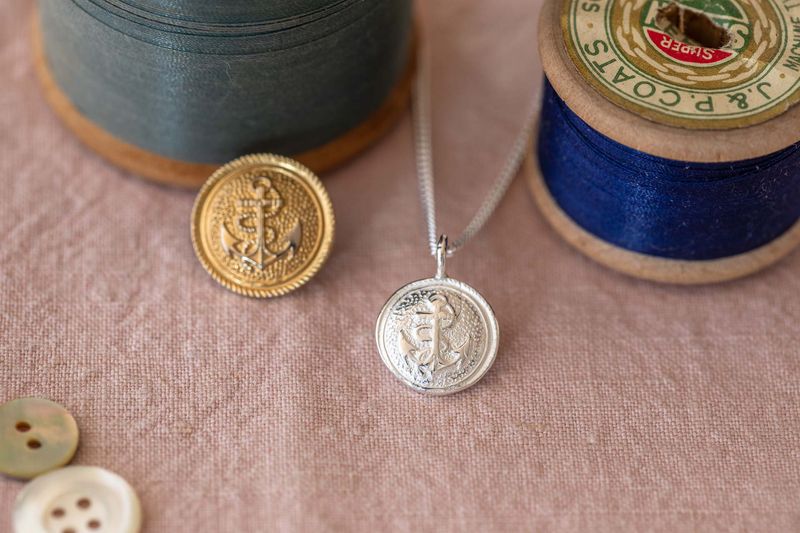 Anchored in Time Button Necklace Handmade Jewellery Norfolk